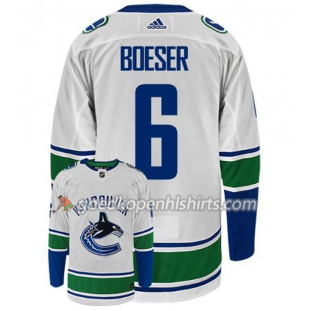Vancouver Canucks BROCK BOESER 6 Adidas Wit Authentic Shirt - Mannen